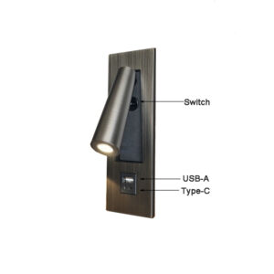 Modern Flexible Hotel Project Wall Light USB Type-C Bedside Wall Lamp