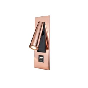 USB Type-C Bedside Wall Lamp-Copper gold