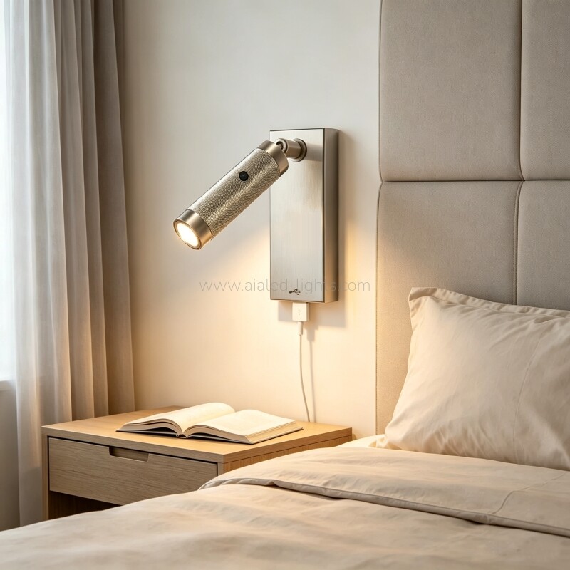aluminum adjustable headboard 3w reading wall lamp hotel led wall light