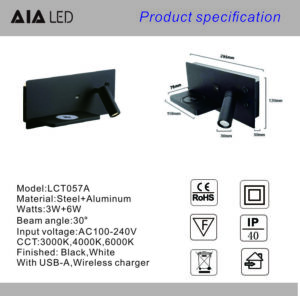 modern black led wall spotlight adjustable indoor decor wall sconce lamp