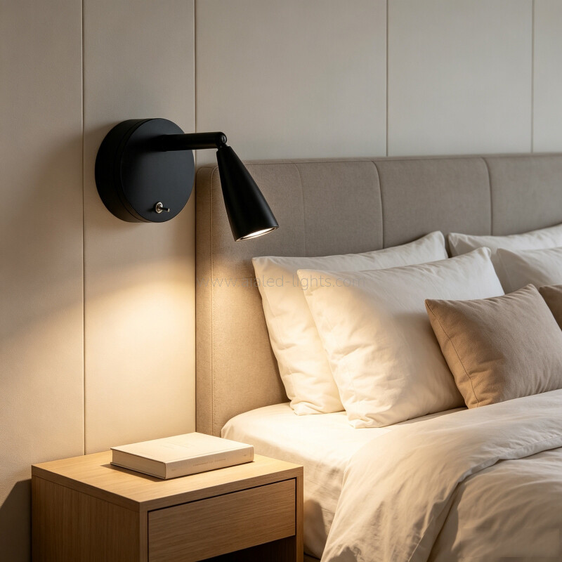 3W Spotlight Felixble angle Hotel Bedside Reading Wall Light With On/Off Switch