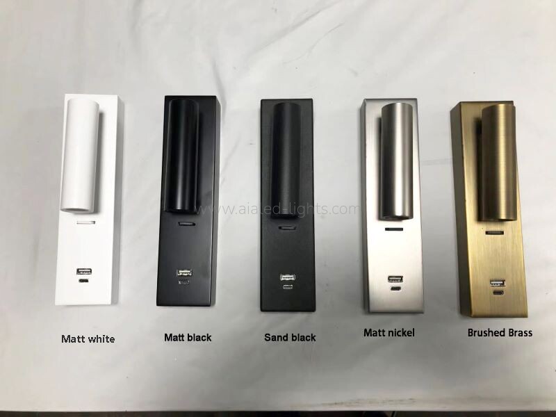 Hotel Project Villa Bedside 3W Reading Wall Sconce Adjustable With USB Type-C Charger