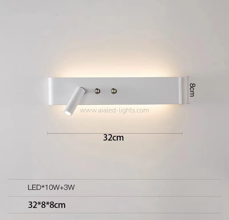 Modern LED Wall Sconce With Spotlight Bedroom Linear Wall Reading Light