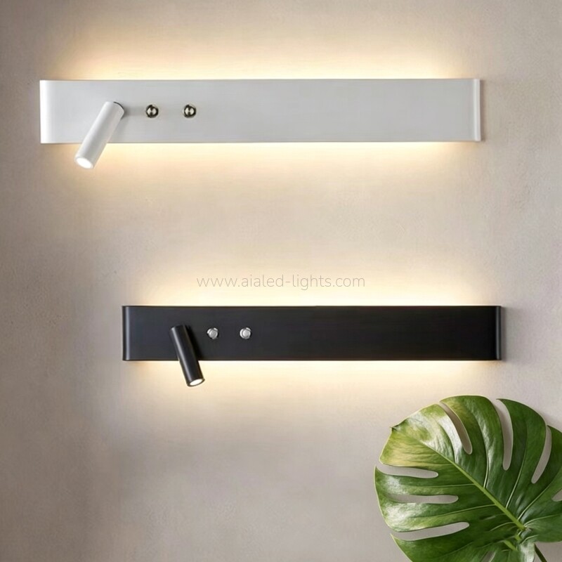 Modern LED Wall Sconce With Spotlight Bedroom Linear Wall Reading Light
