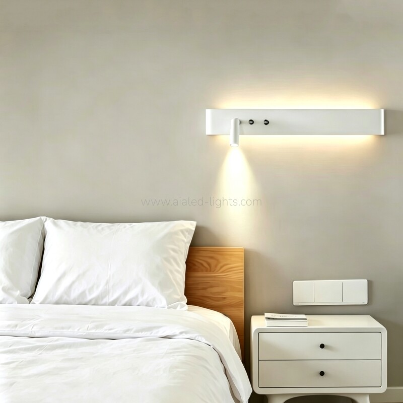 Modern LED Wall Sconce With Spotlight Bedroom Linear Wall Reading Light