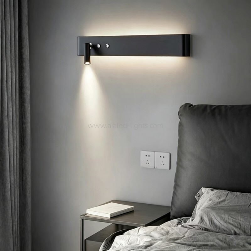 Modern LED Wall Sconce With Spotlight Bedroom Linear Wall Reading Light