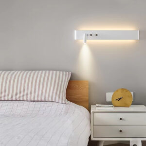 Minimalist Decor Linear Wall Reading Light with ambient background lighting-White
