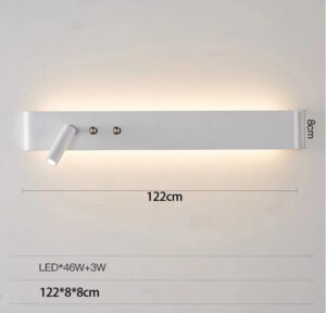 Minimalist Decor Linear Wall Reading Light with ambient background lighting-122cm
