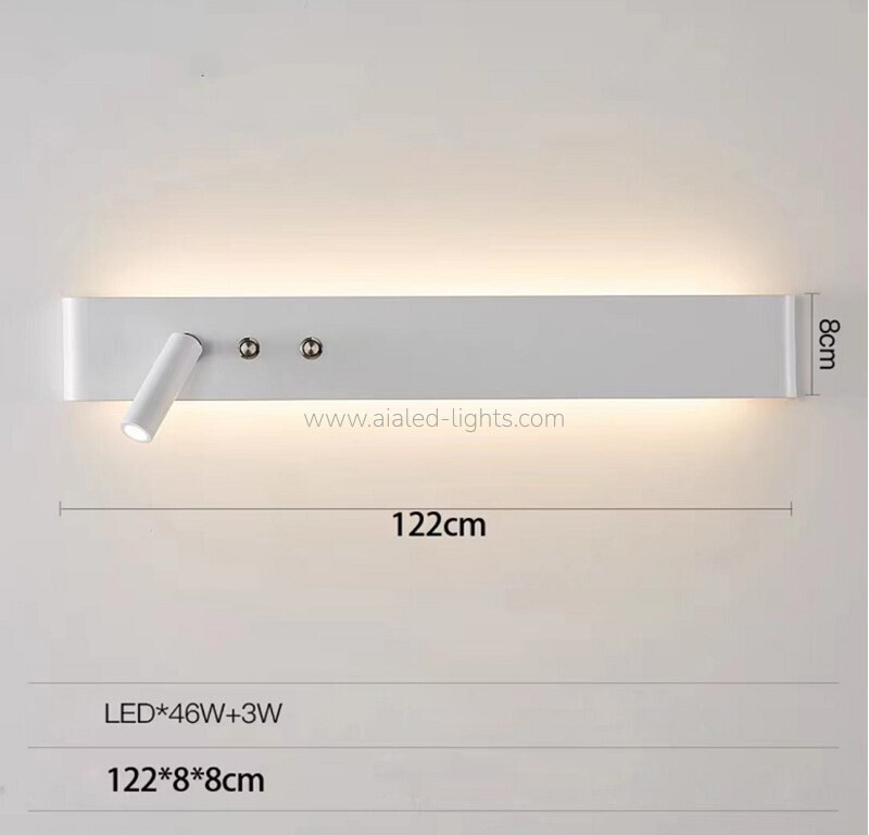 Modern LED Wall Sconce With Spotlight Bedroom Linear Wall Reading Light