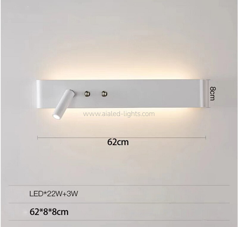 Modern LED Wall Sconce With Spotlight Bedroom Linear Wall Reading Light