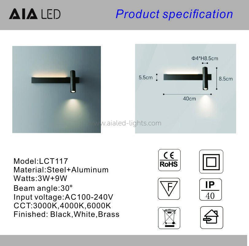 Hotel Project Villa Bedside Reading Wall light Surface Mount Lamp