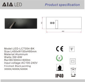 Bedroom LED Wall Lamp | Surface Mounted Bedside Wall Sconce With Reading Light bedroom led wall lamp | bedside wall sconce with reading light