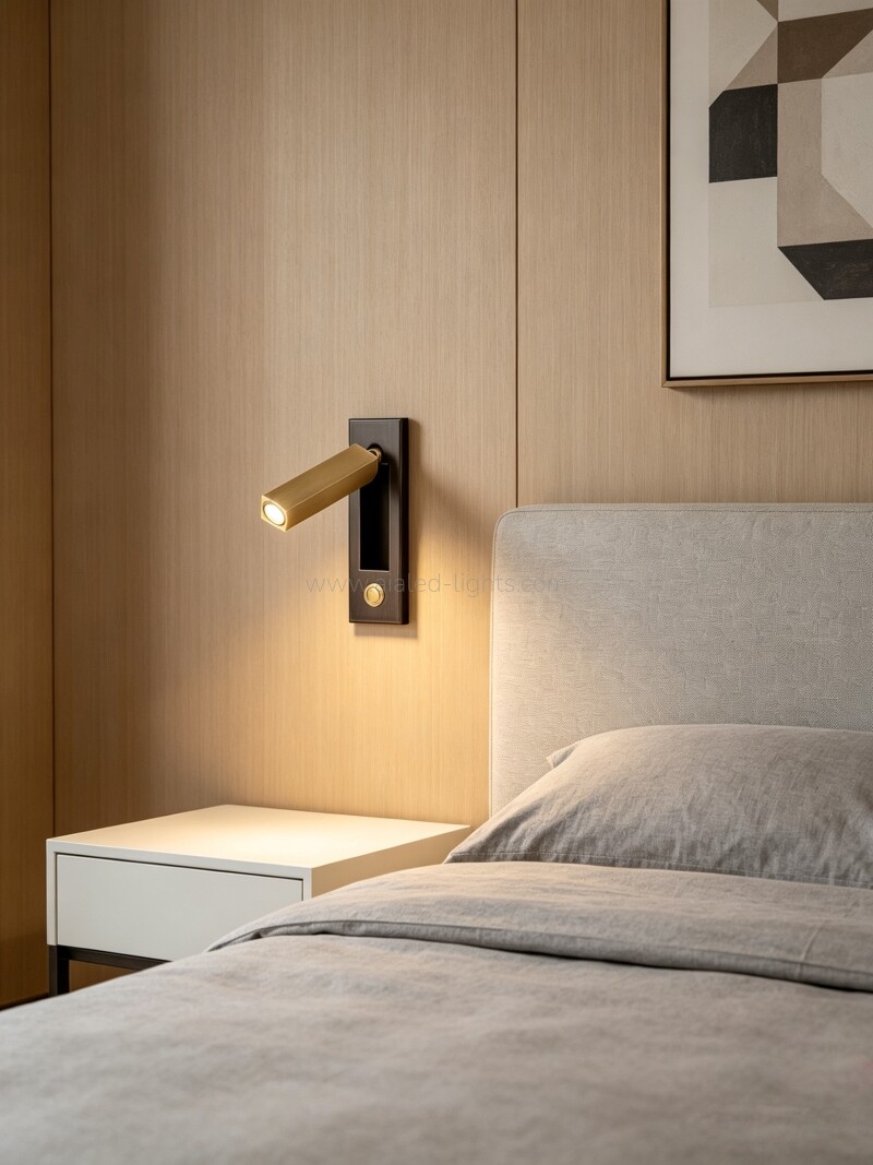 Modern Revolving Wall Light Hotel Reading Wall Lamp with button on/off Switch