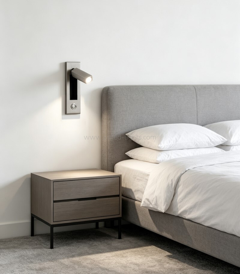 Modern Revolving Wall Light Hotel Reading Wall Lamp with button on/off Switch
