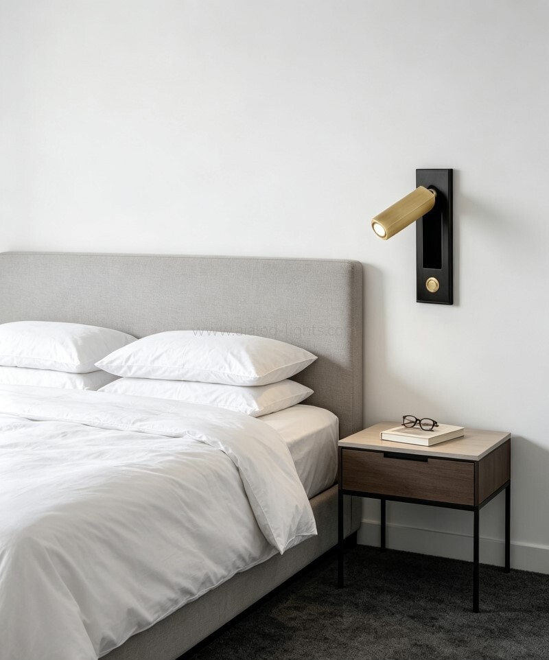 Modern Revolving Wall Light Hotel Reading Wall Lamp with button on/off Switch