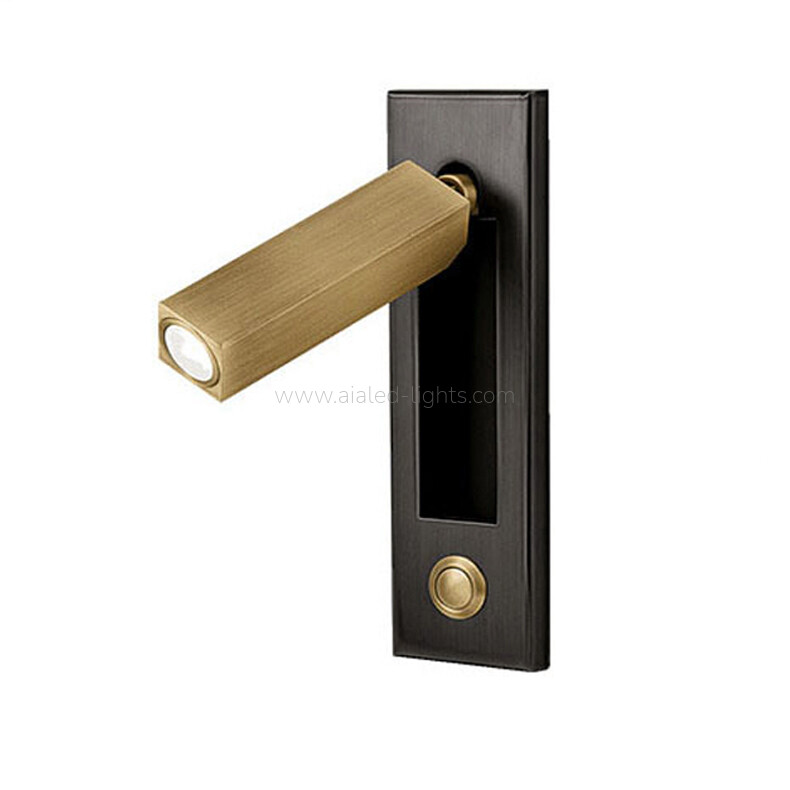 Modern Revolving Wall Light Hotel Reading Wall Lamp with button on/off Switch