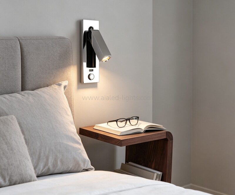 Hotel Reading Wall Lamp Headboard Wall Light with Push-button Switch 3W