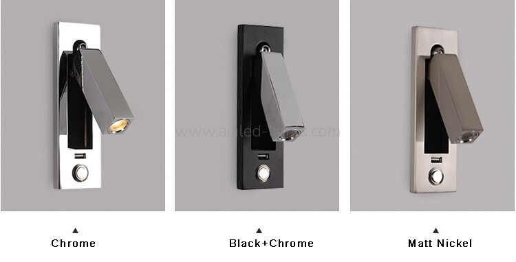 Hotel Reading Wall Lamp Headboard Wall Light with Push-button Switch 3W