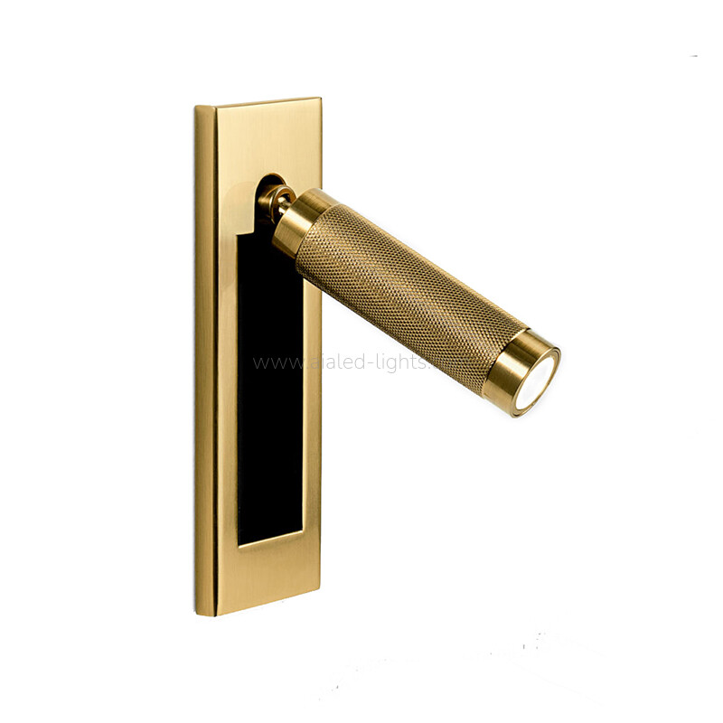 Recessed Moounted 3W reading wall light with diamond knurl pattern lamp head for Hotel villa