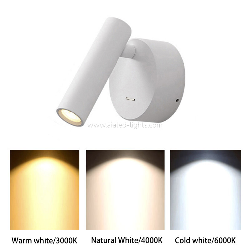 Surface 3W Bed Headbaord Wall Lamp Hotel Villa bedroom Reading Light