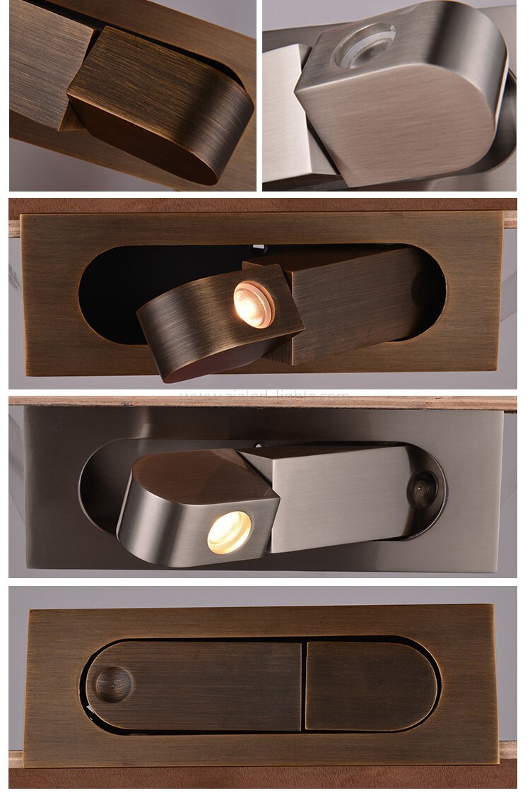 Flexible Head Adjustable Hotel 3W Reading Wall Lamp Bed Wall Light