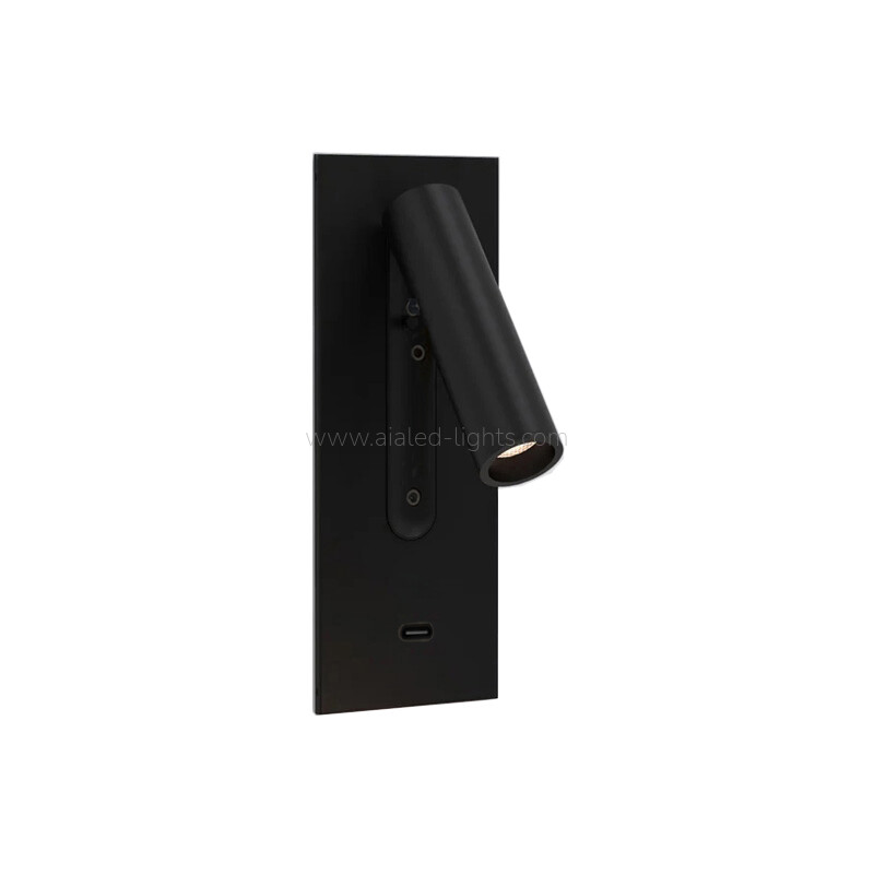 Bedside headboard Wall Lamp Non-glare 3W reading Wall Light With Type-C Recessed
