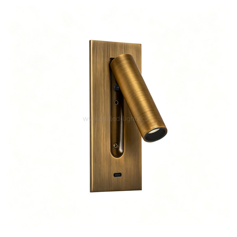 hotel villa project bedside headboard wall lamp non glare reading light with type c recessed
