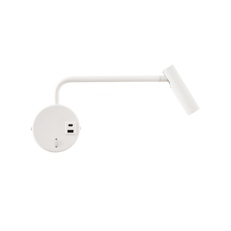 Modern Bedside Reading Wall Lamp bed wall Light-White flexible arm