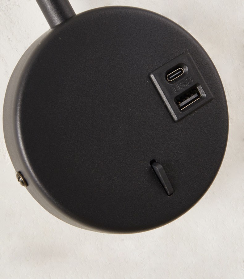 Modern Bedside Reading Wall Lamp bed wall Light-USB Type-C