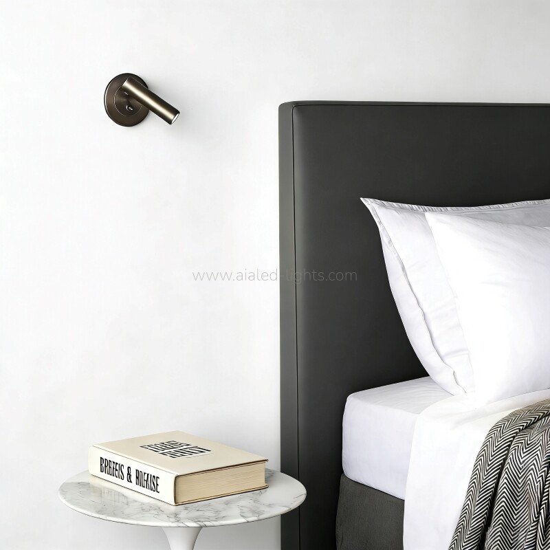 Base-mounted 3W reading wall light Headboard Wall Lamp for hotel villa
