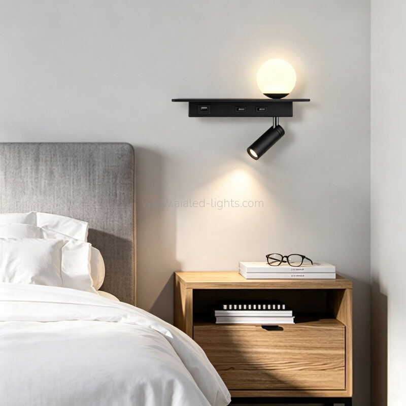 Reading Wall light Flexible 3W Spotlight Acrylic Ball Wall Lamp