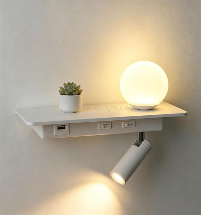 Reading Wall light Flexible 3W Spotlight Acrylic Ball Wall Lamp