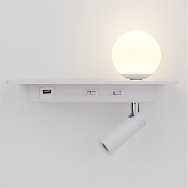 Reading Wall light Flexible 3W Spotlight Acrylic Ball Wall Lamp