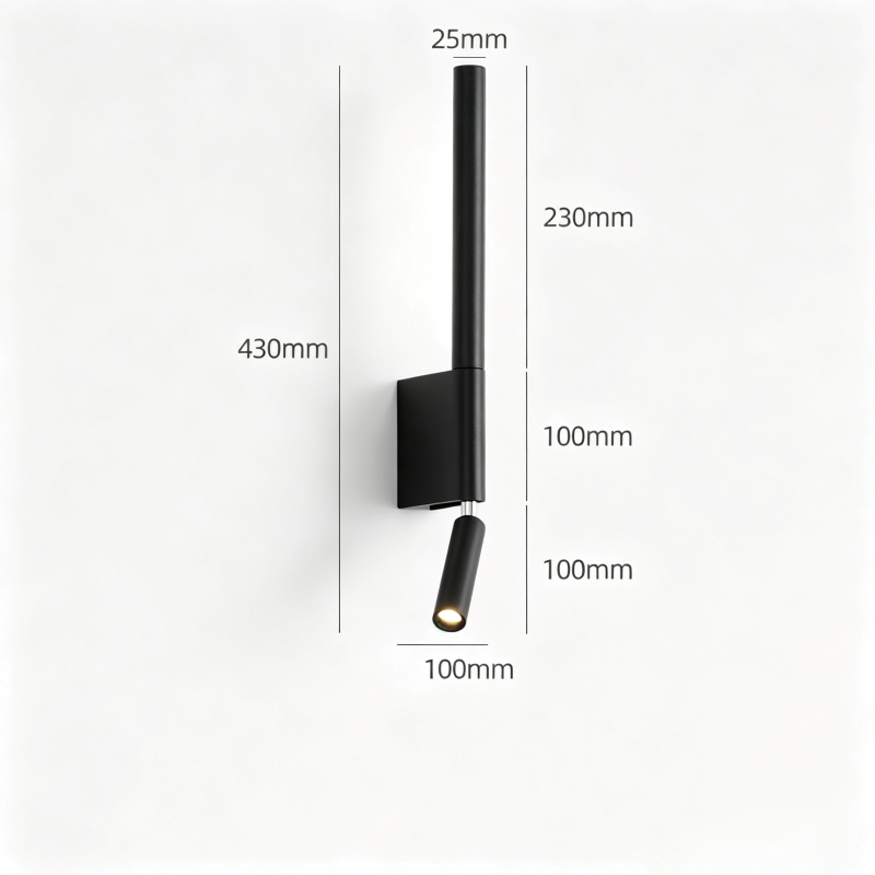 telescopic surface mount led wall sconce, dual light wall lamp with rotatable spotlight