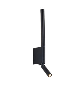 LED Wall Sconce, Dual Light Wall Lamp with Rotatable Spotlight-Black