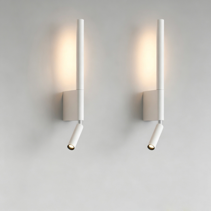 telescopic surface mount led wall sconce, dual light wall lamp with rotatable spotlight