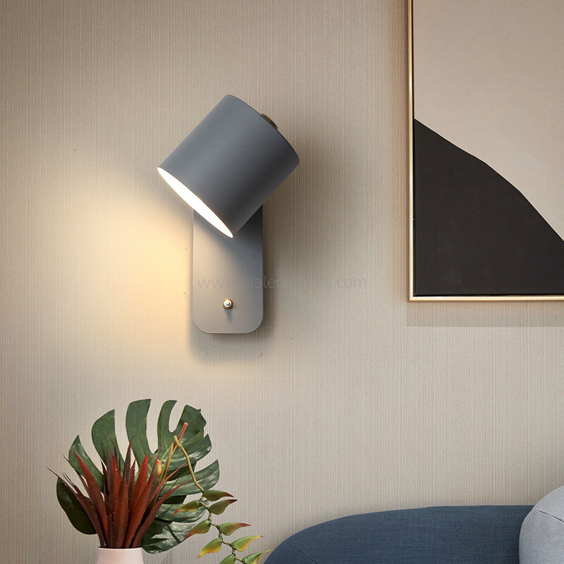 E27 LED Wall Light Bedside Wall Lamp-Gray