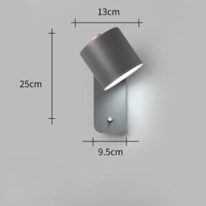 Surface Mount E27 LED Wall Light Bedside Wall Lamp Rotatable Angle for bedroom E27 LED Wall Light Bedside Wall Lamp-Gray