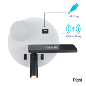 Wireless Charging Bedside Wall Lamp