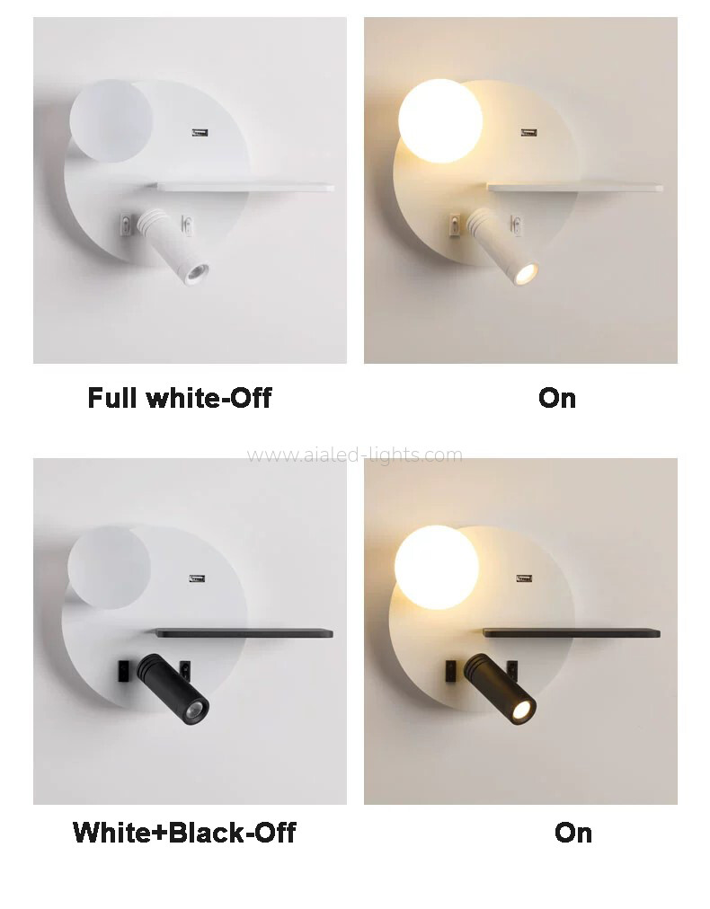 Wireless Charging Bedside Wall Lamp-Left and Right