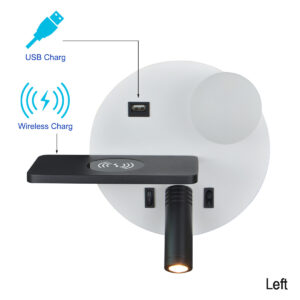 Wireless Charging Bedside Wall Lamp