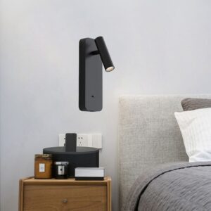 USB bedside Reading Wall Light-Black