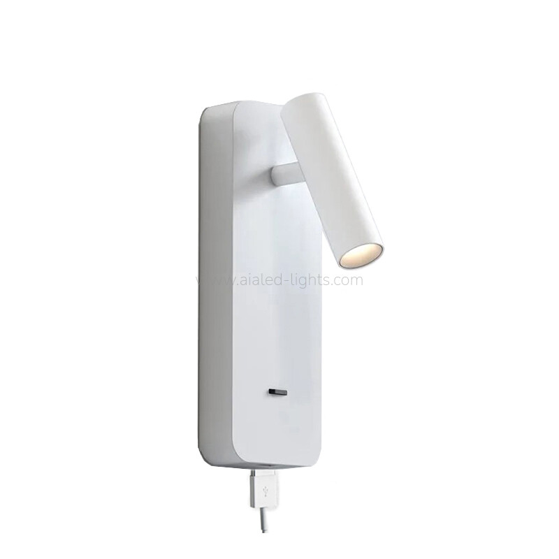 USB bedside Reading Wall Light-White