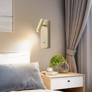 USB bedside Reading Wall Light-Gold