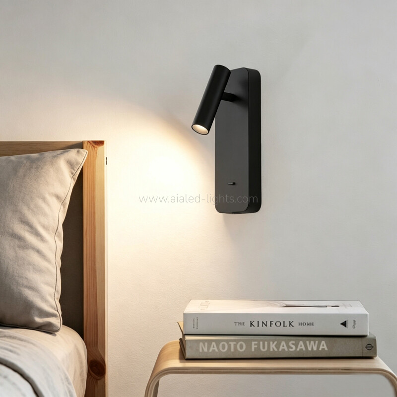 aluminum adjustable hotel bedroom usb bedside reading wall light