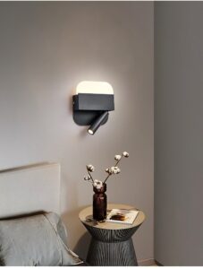 Contemporary Hotel Wall Lamp with Spotlight, Surface Mounted Background Light