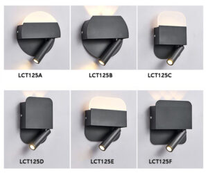 Contemporary Hotel Wall Lamp with Spotlight, Surface Mounted Background Light