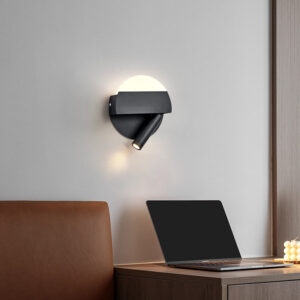 Contemporary Hotel Wall Lamp with Spotlight, Surface Mounted Background Light