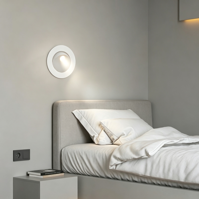 recessed bed head reading wall lamp hotel project bedside wall light 355degree adjustable