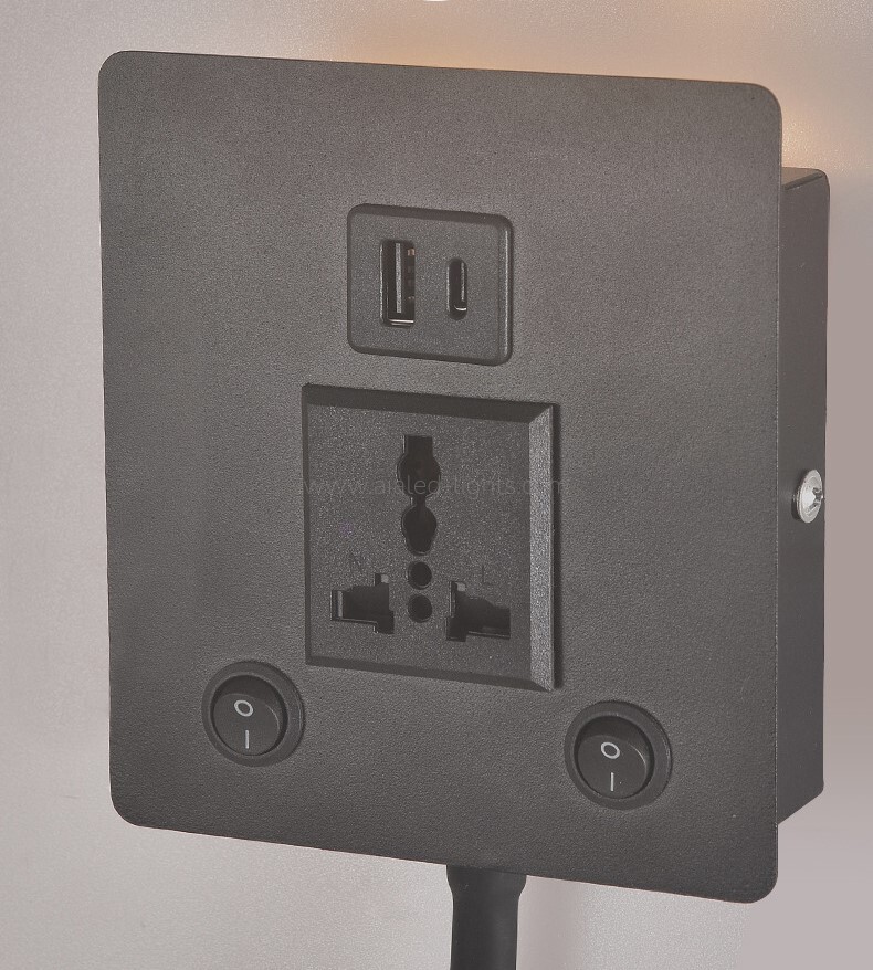 Headboard Wall Light with USB type-C Socket
